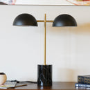 Nova - Hydro Table Lamp With On / Off Switch Double Lamp - Black / Gold / Marble by HouseOfZazla