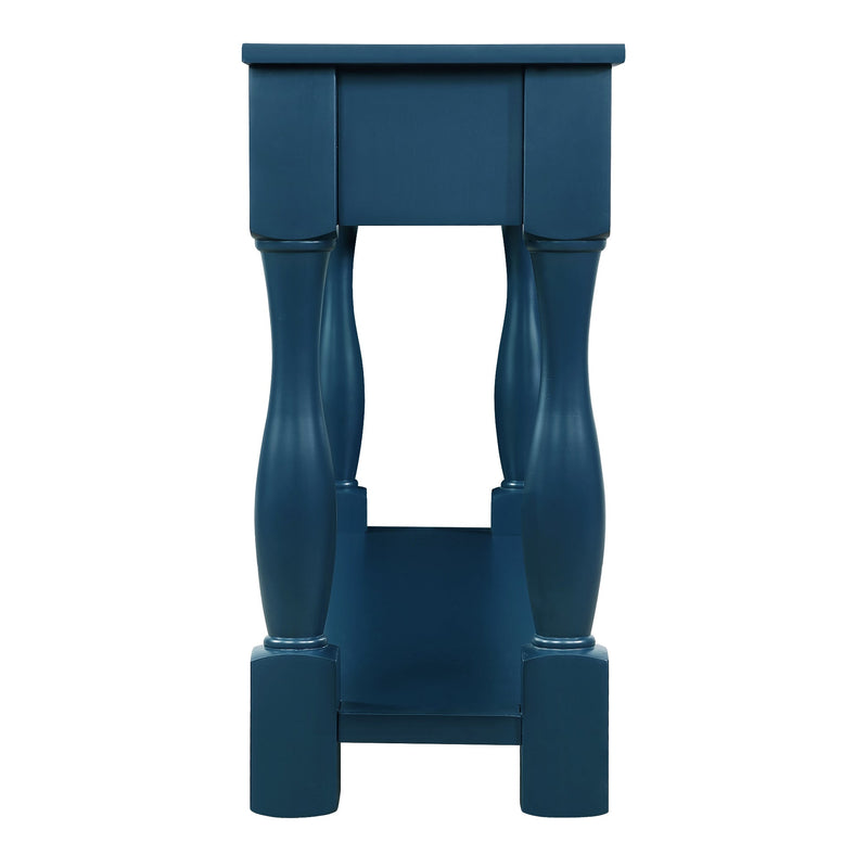 63inch Long Wood Console Table with 3 Drawers and 1 Bottom Shelf for Entryway Hallway Easy Assembly Extra-thick Sofa Table(Navy Blue)