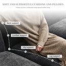 Walker Edison | Chenille Pillow Top Cloud L-shape Sectional Sofa with Chaise Lounge