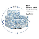 Floral Upholstery Degree Rotation Single Sofa Chair