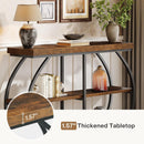 Console Table With Arched Frame, 3 Tier For Living Room - Brown / Black by HouseOfZazla