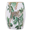 13x13x18 Ceramics Garden Stool Jungle-Themed Accent Side Table by HouseOfZazla
