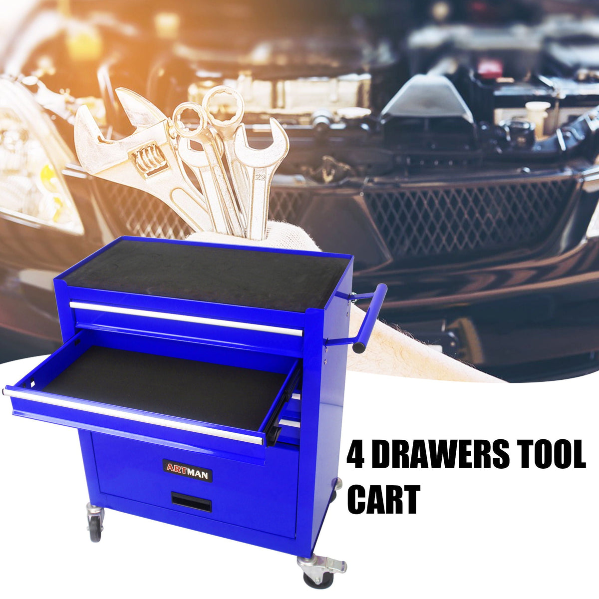 4 Drawers Multifunctional Tool Cart With Wheels, photo 31 of 38