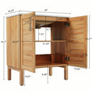 Bathroom Vanity With Ceramic Sink, Freestanding Cabinet - Antique Natural / Brown by HouseOfZazla