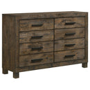 Bren - 8 Drawer Dresser With Pull Handles - Rustic by HouseOfZazla