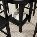 5-piece Counter Height Dining Round Table Set with One Faux Marble Top Dining Table and Four PU-leather Chairs,Dark Espresso