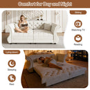 Oversized Chesterfield Pull Out Sofa Bed, Roll Arm Couch With Flower Tufting For Living Room
