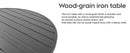 Round Faux Wood Slat Patio Table 47" with Umbrella Hole by HouseOfZazla