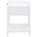Amherst 1-drawer Radio Weave Cane Metal Bedside Table White