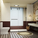 Frameless Single Sliding Shower Doors With Towel Rail & Handle by HouseOfZazla