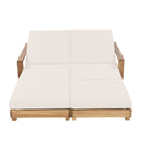 Double Acacia Wood Chaise Lounge Set