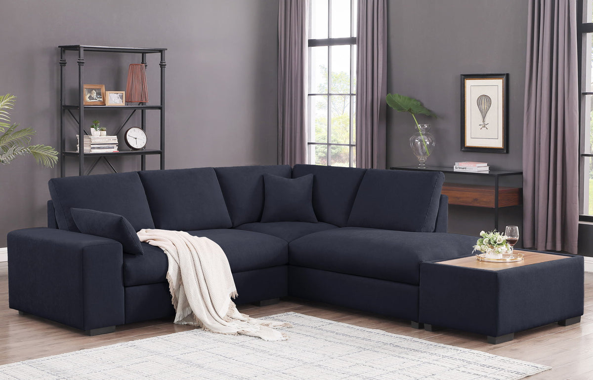 Joshua - 100" Sectional Sofa with Right Facing Chaise and Console Ottoman, photo 3 of 7