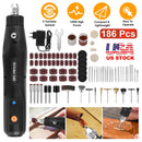 Mini Corded Rotary Power Tool Set of 186Pcs Electric Detail Sander Grinding Pen Small Drill Kit Engraver with 5 Speeds for Sanding Polishing Drilling