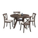 Modern Round Rubber Wood Dining Table for 4-6