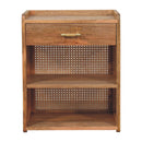 Larissa - T Bar Open Bedside Table - Oak by Unique Piece Furniture