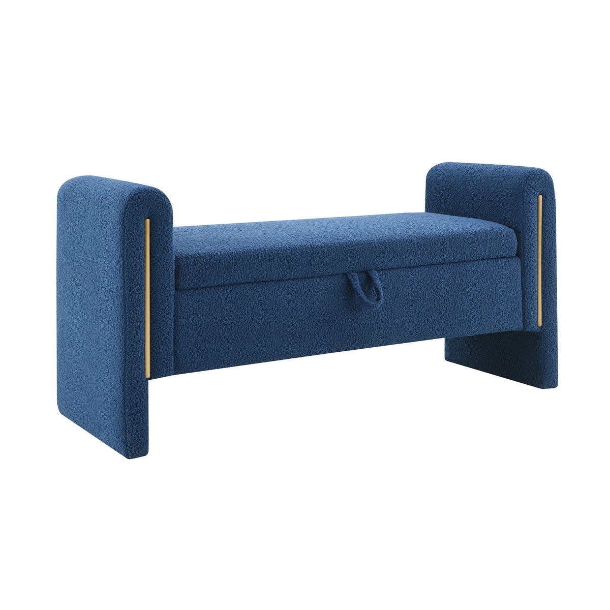 Modern Teddy Upholstered Large Bed End Bench With Arms And Storage, photo 5 of 24