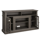 58" TV Stand with Glass Door Cabinets for TVs up to 65"