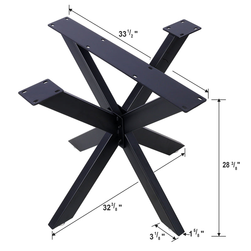 Spider Shaped Steel Table Legs, Metal Dining Table Frame, Heavy Duty Box Section Table Base - Black, photo 10 of 11