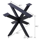 Spider Shaped Steel Table Legs, Metal Dining Table Frame, Heavy Duty Box Section Table Base - Black by HouseOfZazla