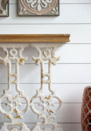Classic Vintage Wash Console Table With Wood Top - Brown / Antique White by Unique Piece Furniture