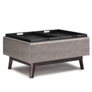 Owen - Tray Top Small Coffee Table Upholstered Storage Ottoman by HouseOfZazla