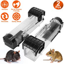 2Pcs Humane Live Mouse Trap Reusable Rat Rodent Trap Catch Release Cage Safe for Family Children Pets Easy Setup