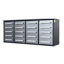 Garage Storage Cabinets With Workbench (With 20 Drawers) - Silver by HouseOfZazla