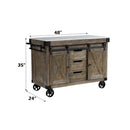 Alforvott - Kitchen Island - Marble Top & Weathered Gray