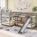 L-Shaped Bunk Bed With Slide And Short Ladder by HouseOfZazla