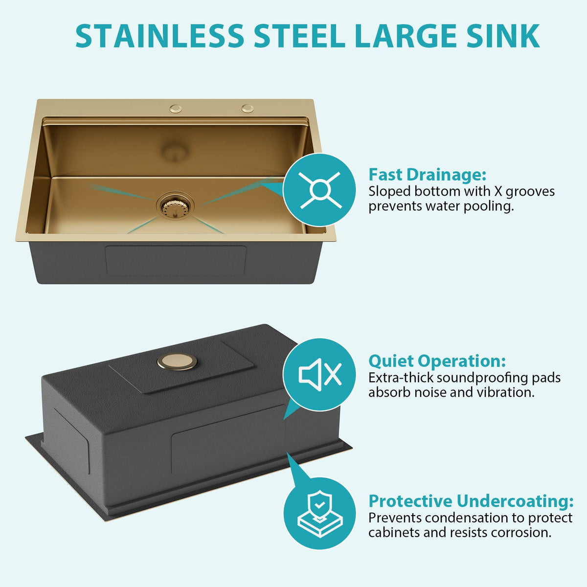Drop In Kitchen Sink Stainless Steel 16 Gauge, photo 35 of 38