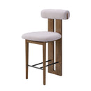 Renee Indoor Modern Split-Back Rubber Wood Counter Stool
