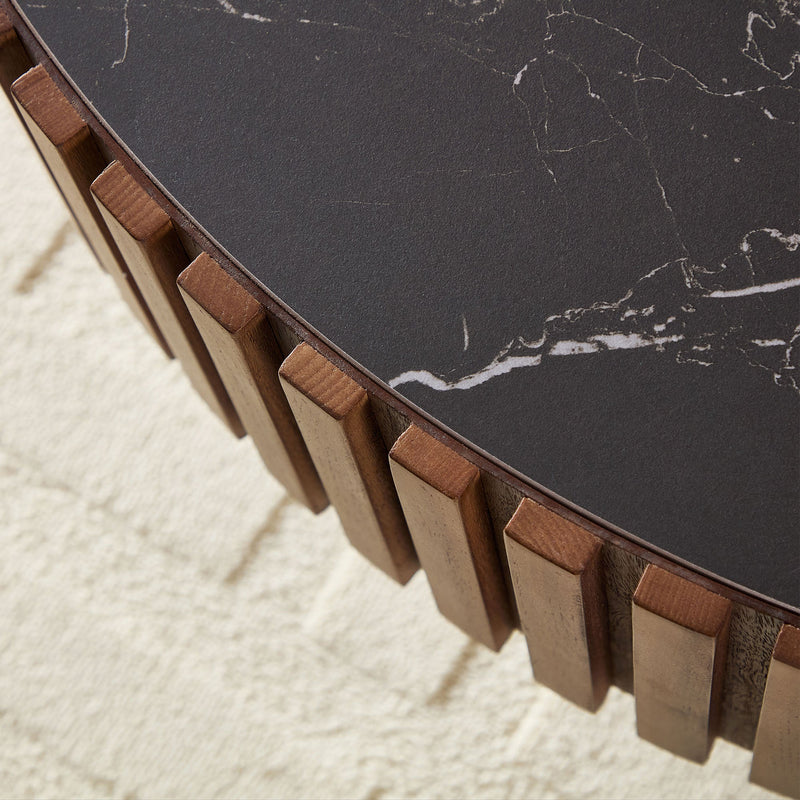 35.43" Nesting Round Sintered Stone Coffee Table, photo 6 of 10