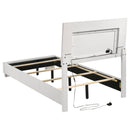Felicity Wood Twin LED Panel Bed White High Gloss