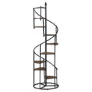 8 Shelf Staircase Bookcase Industrial Storage And Scratch Resistant Shelves - Brown