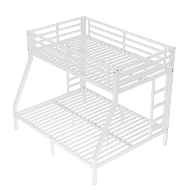Metal Twin over Full Bunk Bed for Teens and Adults,Space-Saving/Noise Reduced/No Box Spring Needed, White