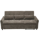 2-in-1 Sofa 82' Three-Seater with Sofa Bed and Reversible Recliner, Dark Grey Chenille