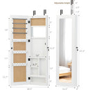 Jewelry Armoire Organizer With Full Length Mirror, Wall Mounted Lockable Cabinet With LED Light by Unique Piece Furniture