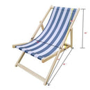 Sling Folding Chaise Lounge Chair - Stripe Blue by HouseOfZazla