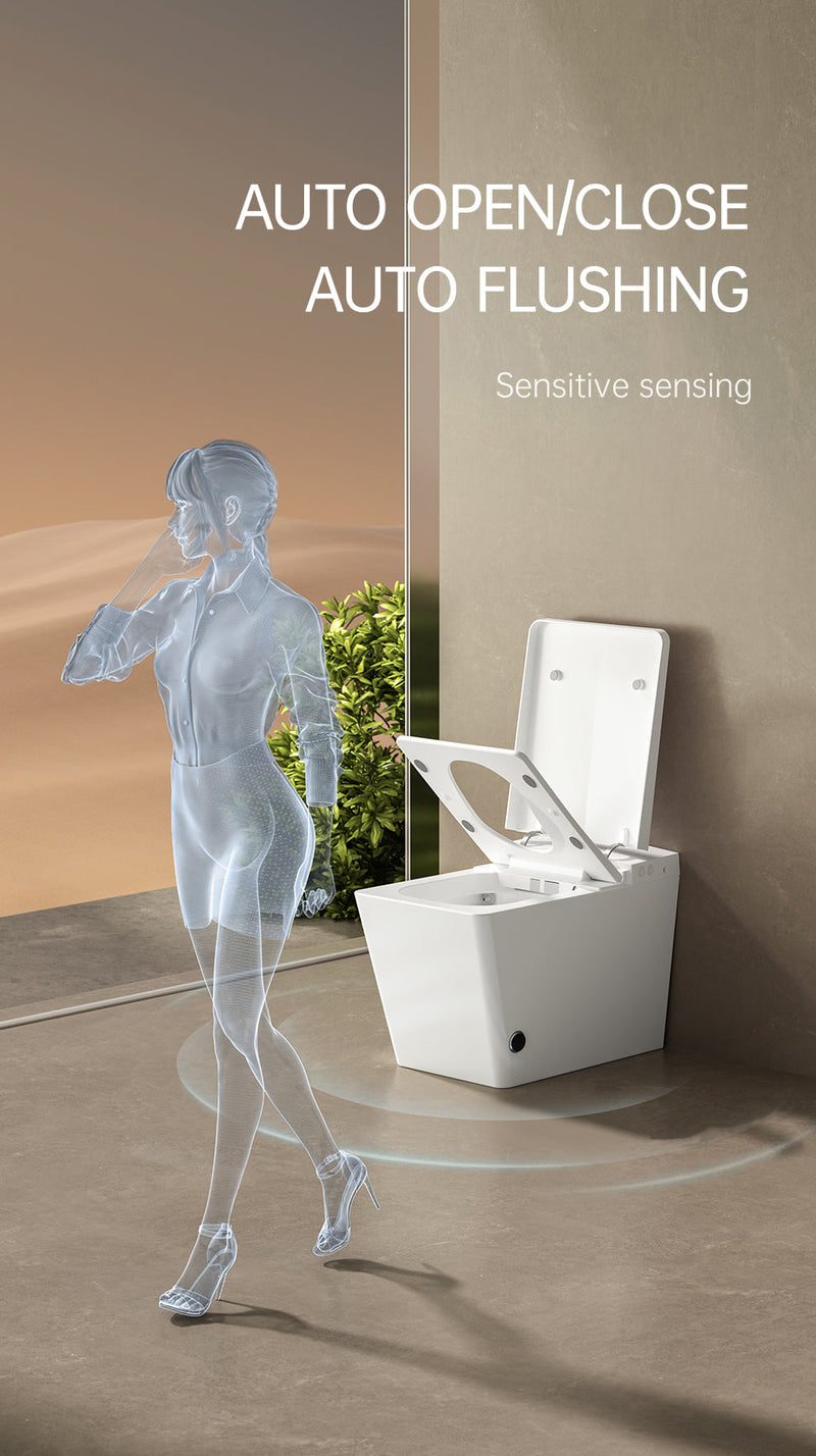 Square Smart Toilet with Built-in Tank for Modern Bathroom, photo 2 of 10
