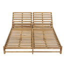 Light Teak Finish Acacia Wood Double Chaise Lounger