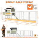 Wooden Chicken Coop, Large Outdoor Hen House with Run and Nesting Box by HouseOfZazla