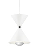 Kordan 8"W 1-Light LED Matte White  Metal Hourglass Mini Pendant Light Fixture by Kichler