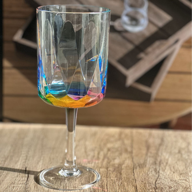Leadingware Rainbow Diamond Plastic Wine Glasses (Set of 4), Unbreakable Bpa Free Acrylic, 16Oz - Clear, photo 8 of 9