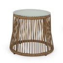 Conversation Set With Tempered Glass Table Top - Light Brown