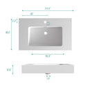 Glossy White Integrated Solid Surface Basin by HouseOfZazla