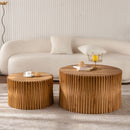 Cylindrical Coffee Table With Vertical Texture Relief by HouseOfZazla