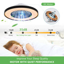 23-Inch Black and White Ceiling Fan Light with LED RGB by HouseOfZazla
