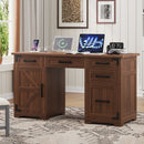 55" Farmhouse Executive Desk with Charging Station