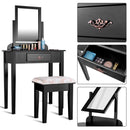 Vanity Dressing Table Stool Set with Large Makeup Mirror by LJGDeals