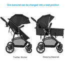 2-in-1 Foldable Pushchair Newborn Infant Baby Stroller